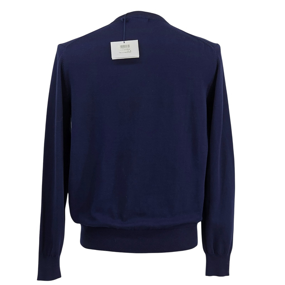 Quiet Luxury Camicissima Italian Cotton V Neck Sweater Mens M Navy NWT - Picture 4 of 13